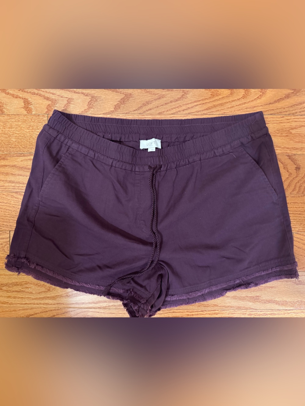 LOFT Women’s Deep Plum Drawstring Shorts
